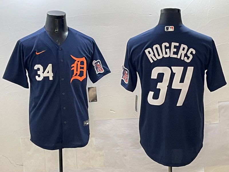 Men Detroit Tigers #34 Rogers Drak Blue Game 2025 Nike MLB Jersey style 4